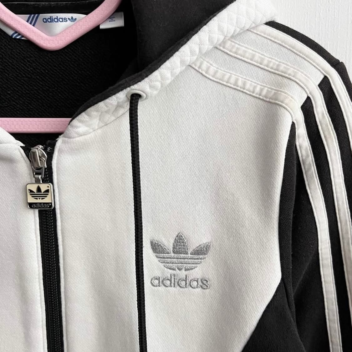 (희귀) 아디다스 블랙 화이트 코튼 져지 상품이미지2