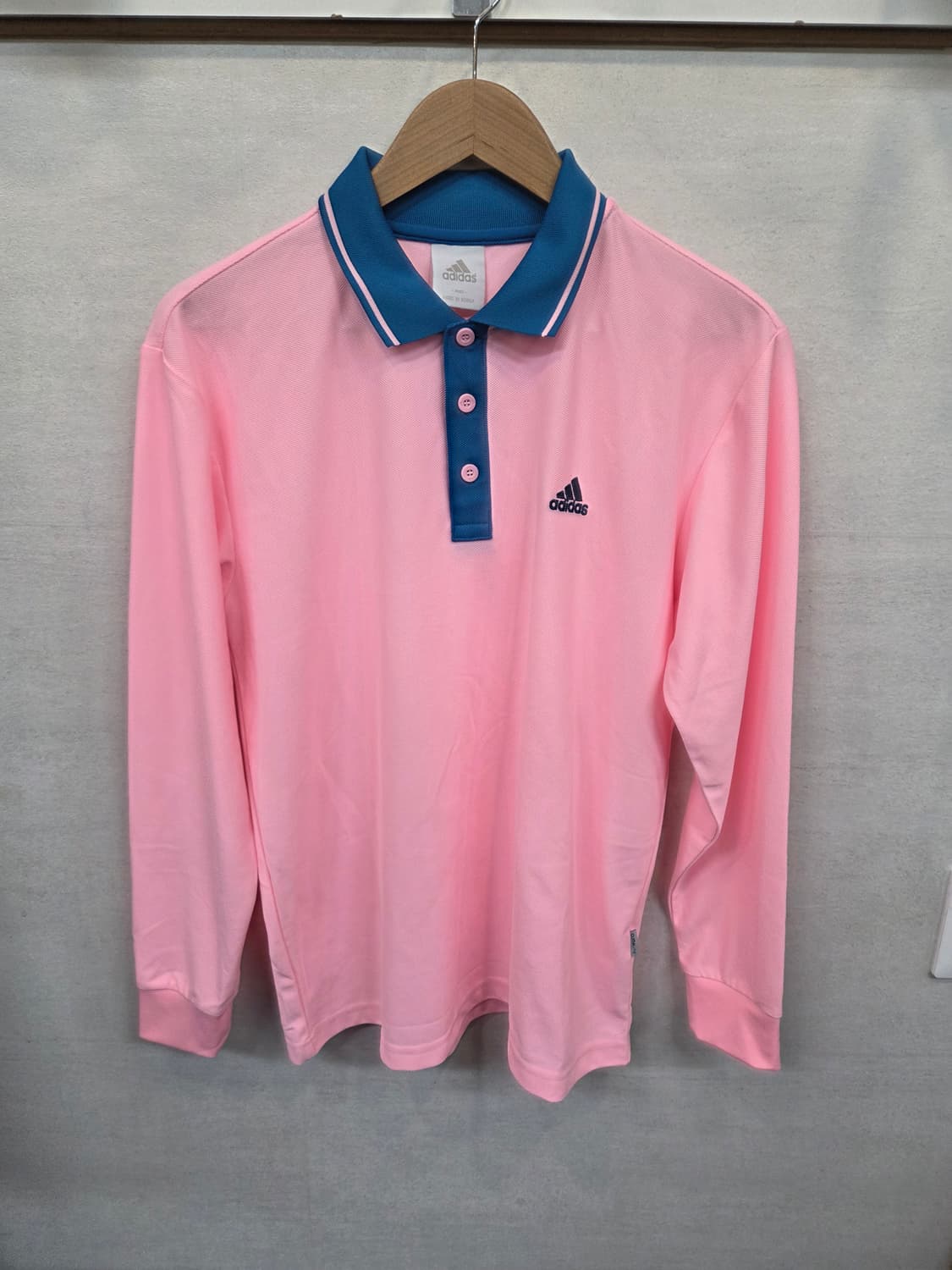  아디다스 올드스쿨 폴로 카라긴팔 연핑크 L 상품이미지1
