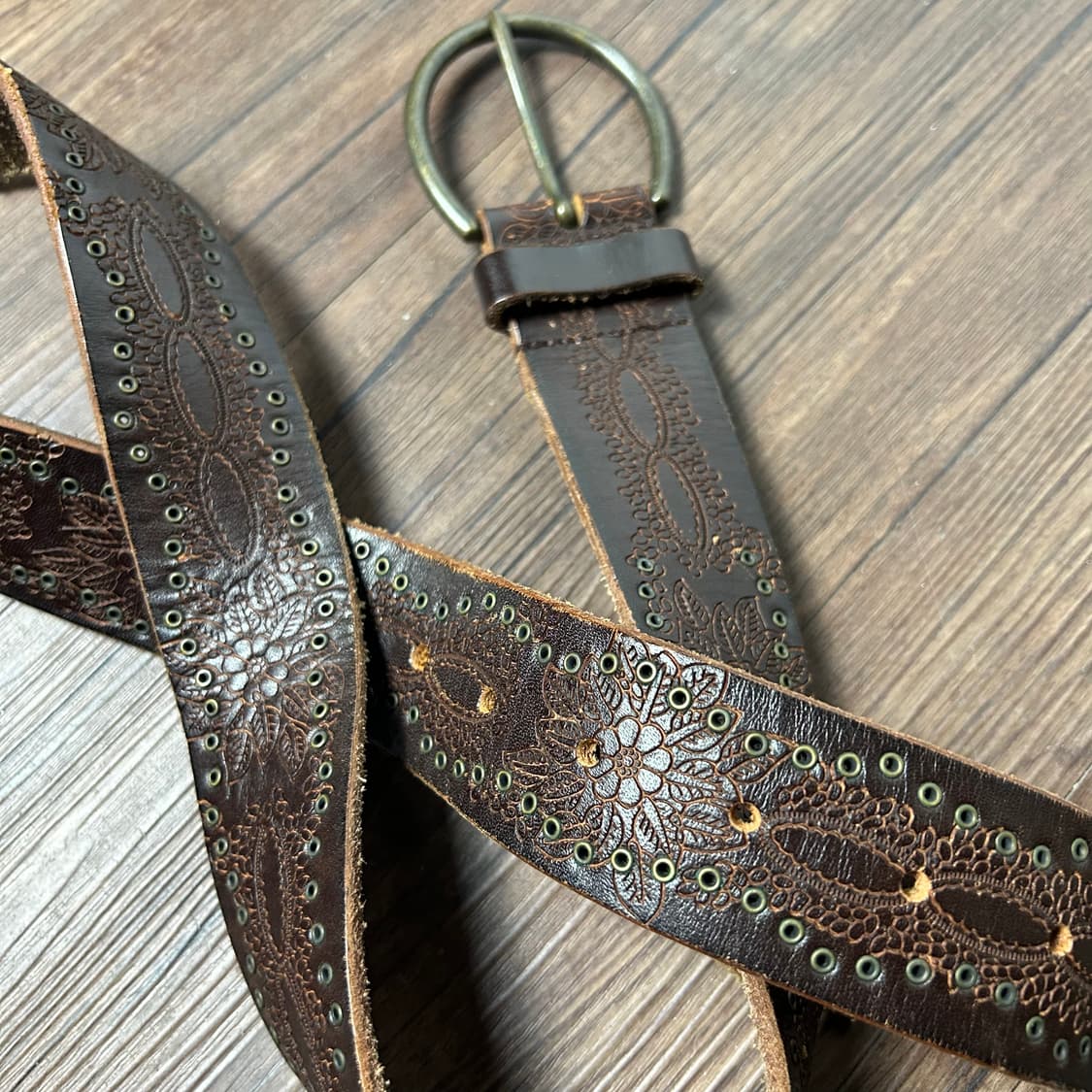 [JPN] 빈티지 웨스턴 플라워 엠보 레더 벨트 상품이미지2