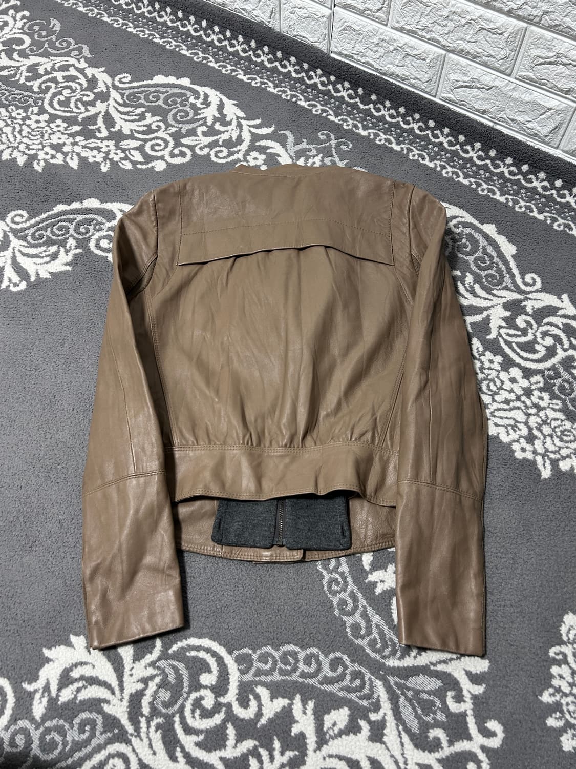 NineSix96 후디드 레이어드 레더 자켓 상품이미지5