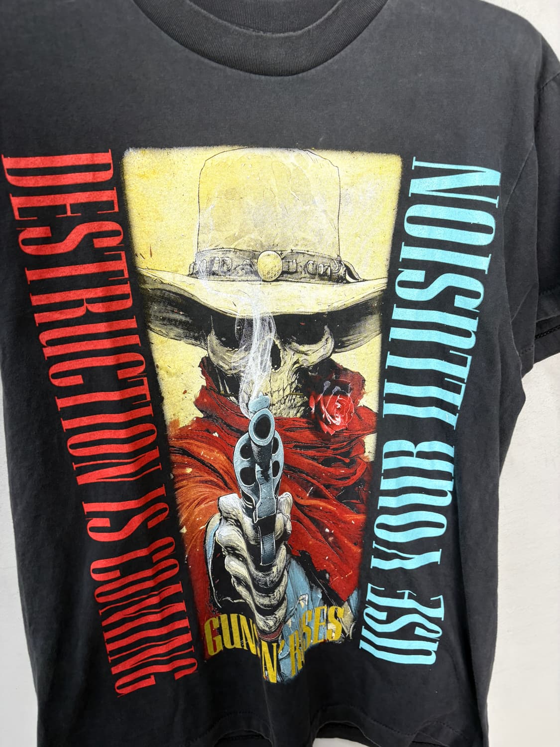 빈티지 Guns N Roses 밴드 아트워크 블랙반팔 A3777 상품이미지3