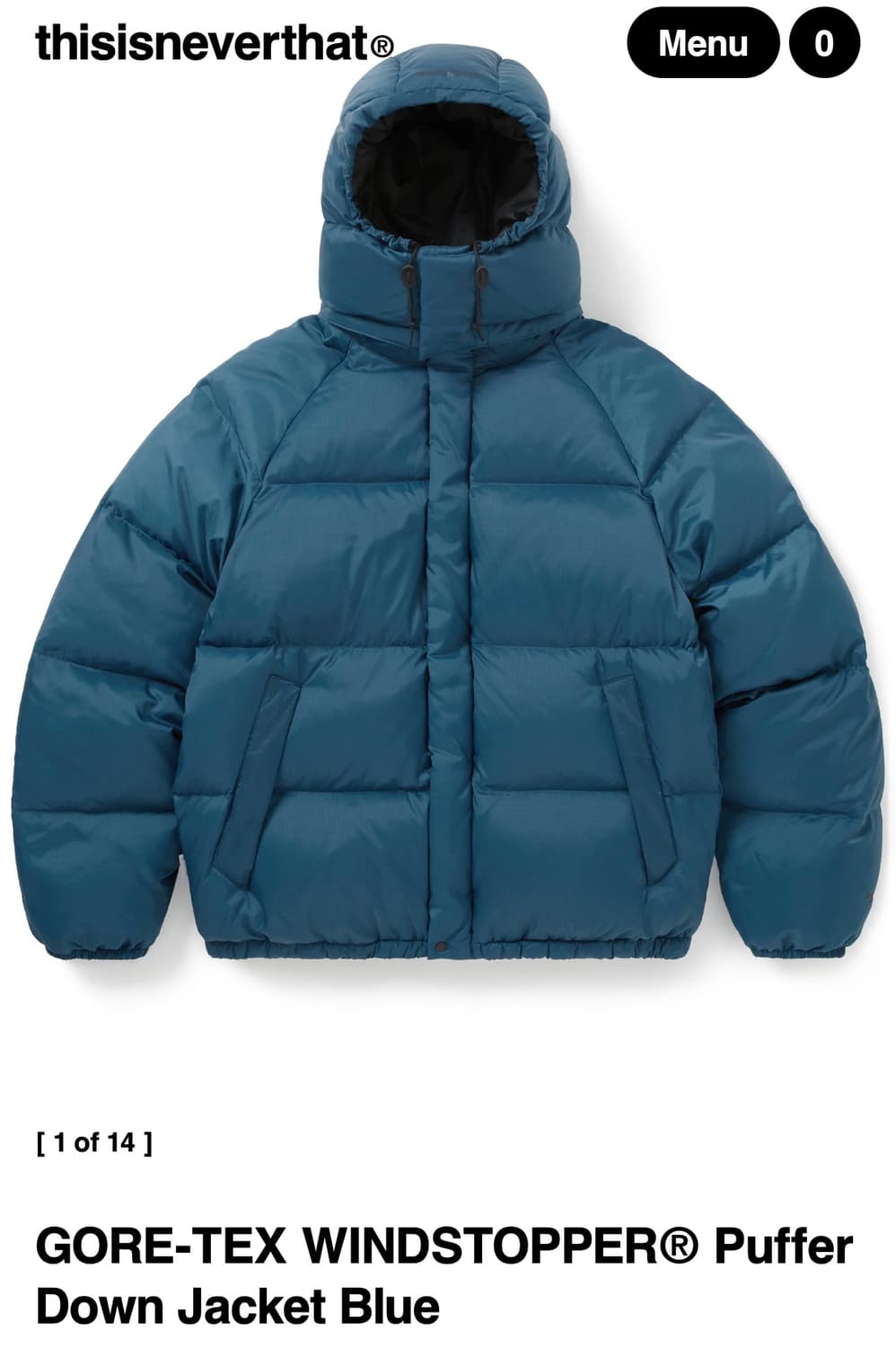 디네댓 윈드스토퍼 푸퍼 다운자켓 블루(L구매) 상품이미지1