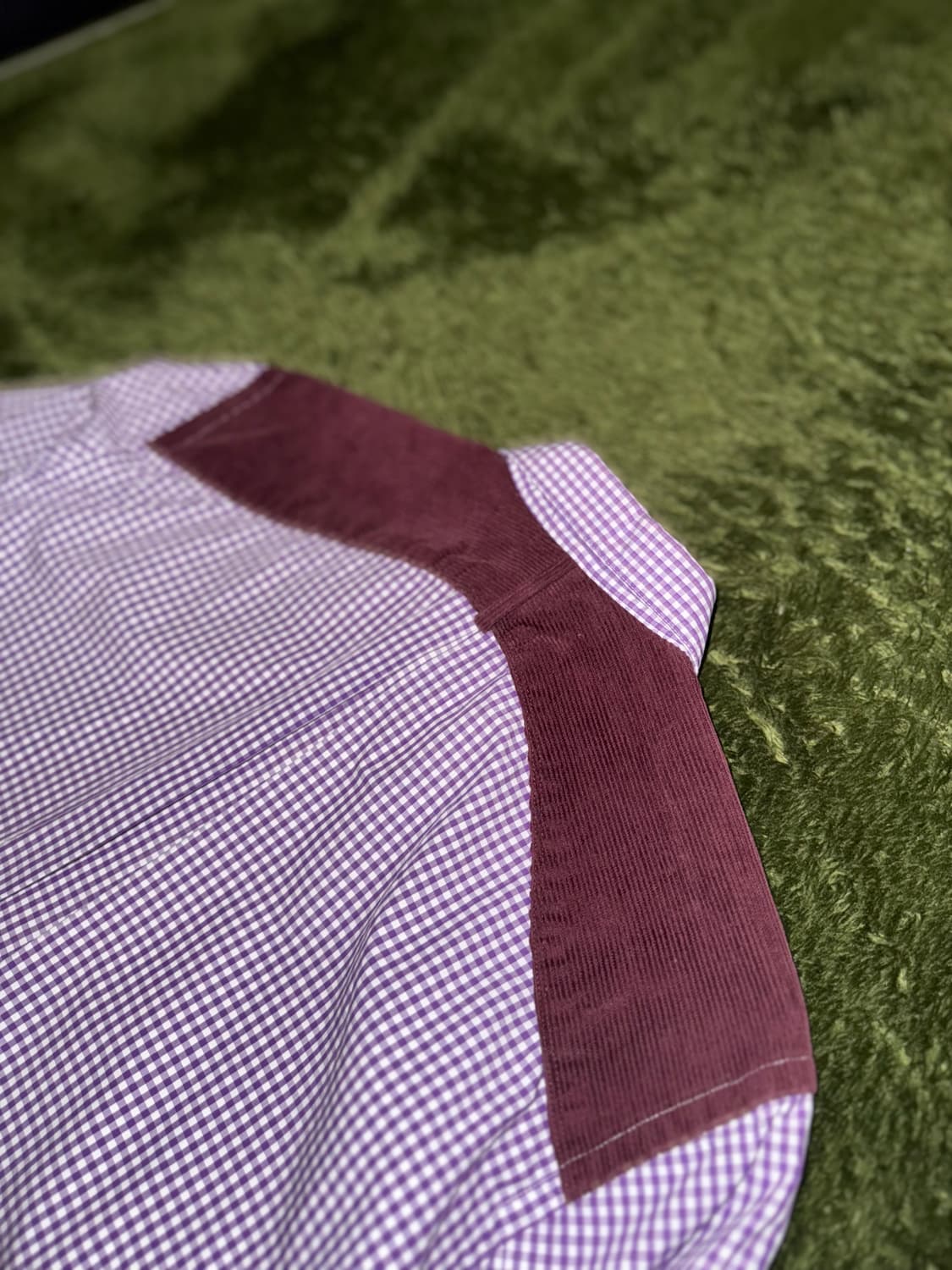 [S] 준야 와타나베 11AW 퍼플 깅엄 체크 코듀로이 패치 셔츠 상품이미지8