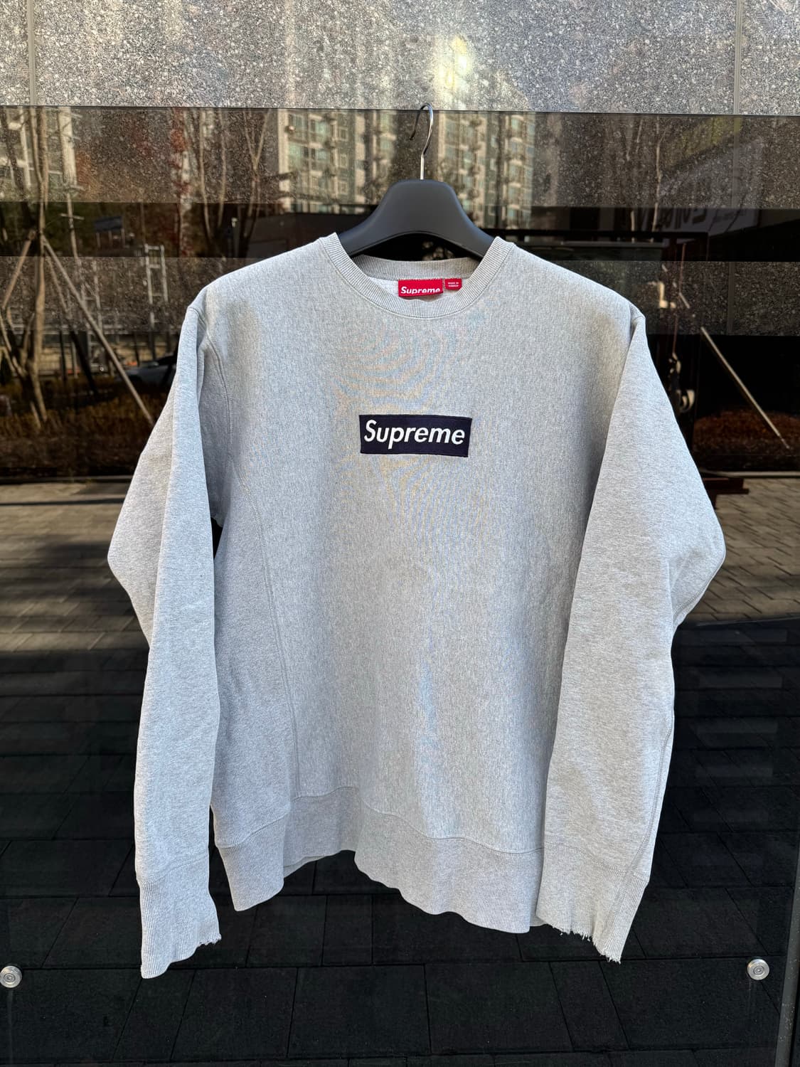 00s 슈프림 박스로고 스웻 그레이 네이비 상품이미지2