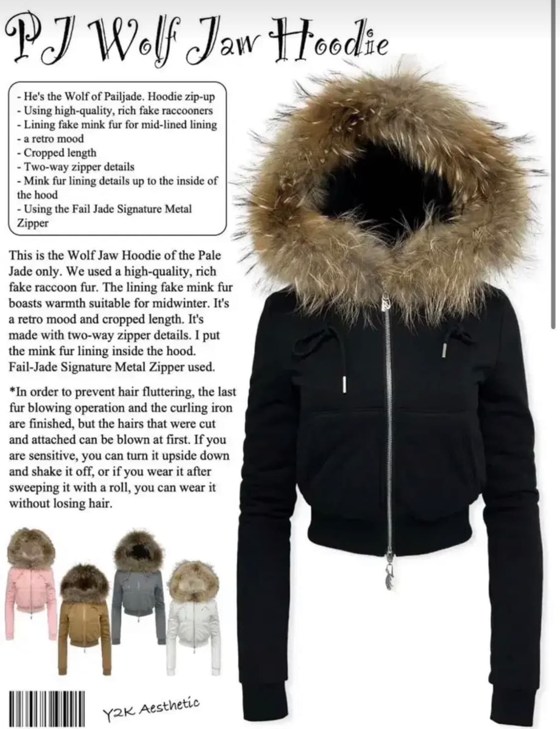 페일제이드 퍼 후드집업 상품이미지1