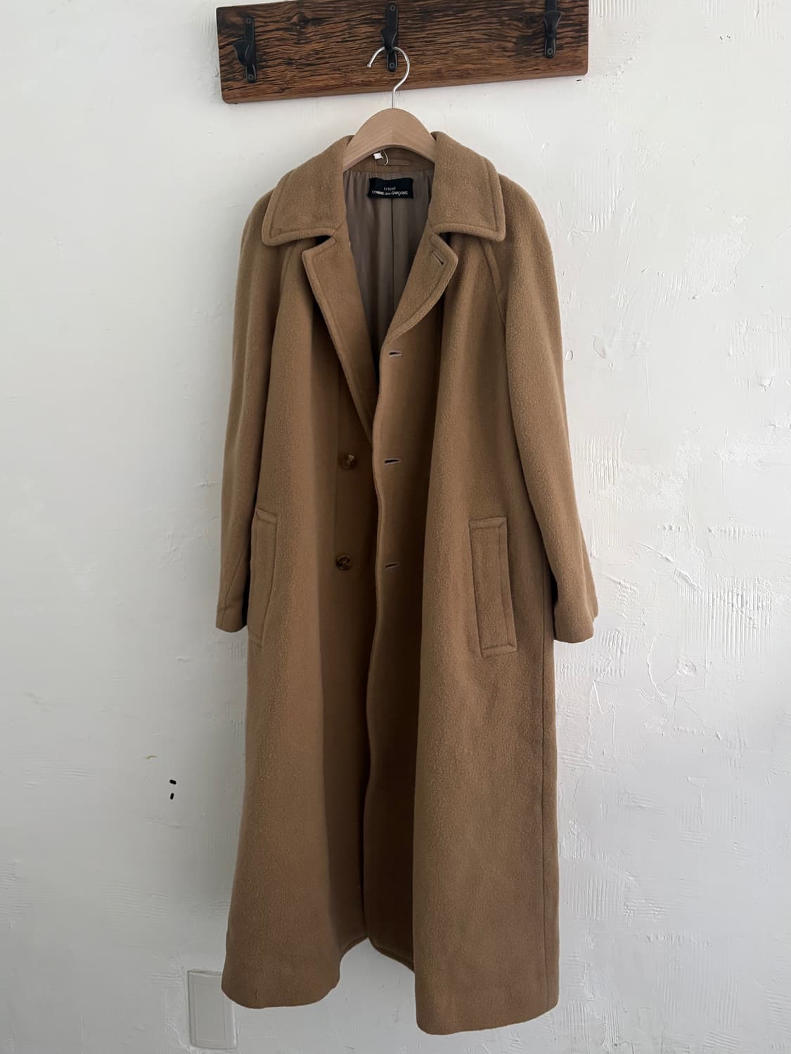 꼼데가르송 트리콧 96‘s 베이지 울 코트   상품이미지2