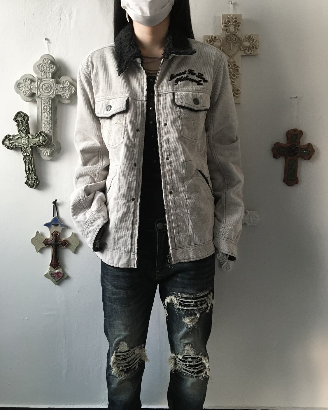 In the attic fake fur collar corduroy ja 상품이미지8