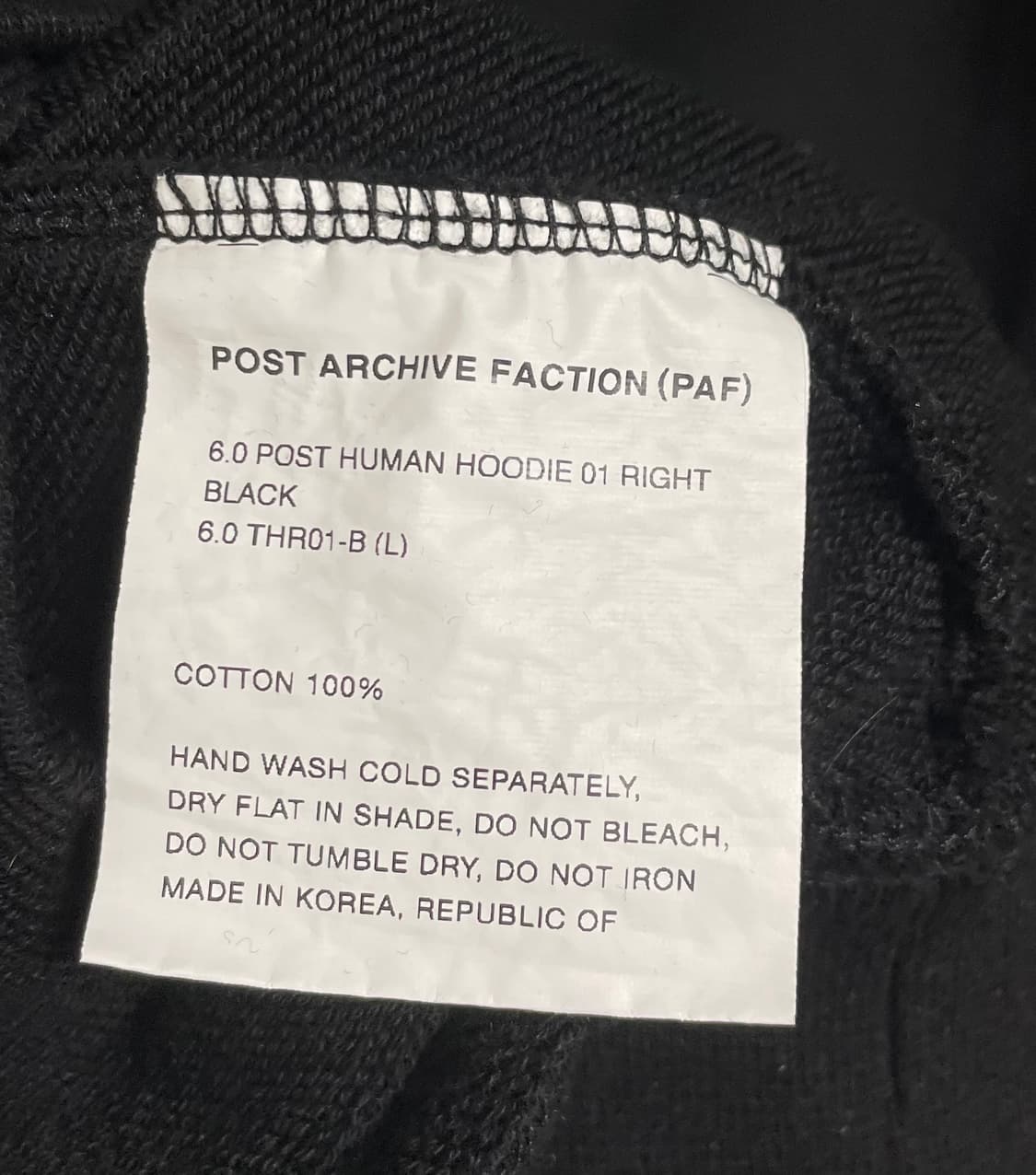 Paf 6.0 Post Human Hoodie Right Black 상품이미지6