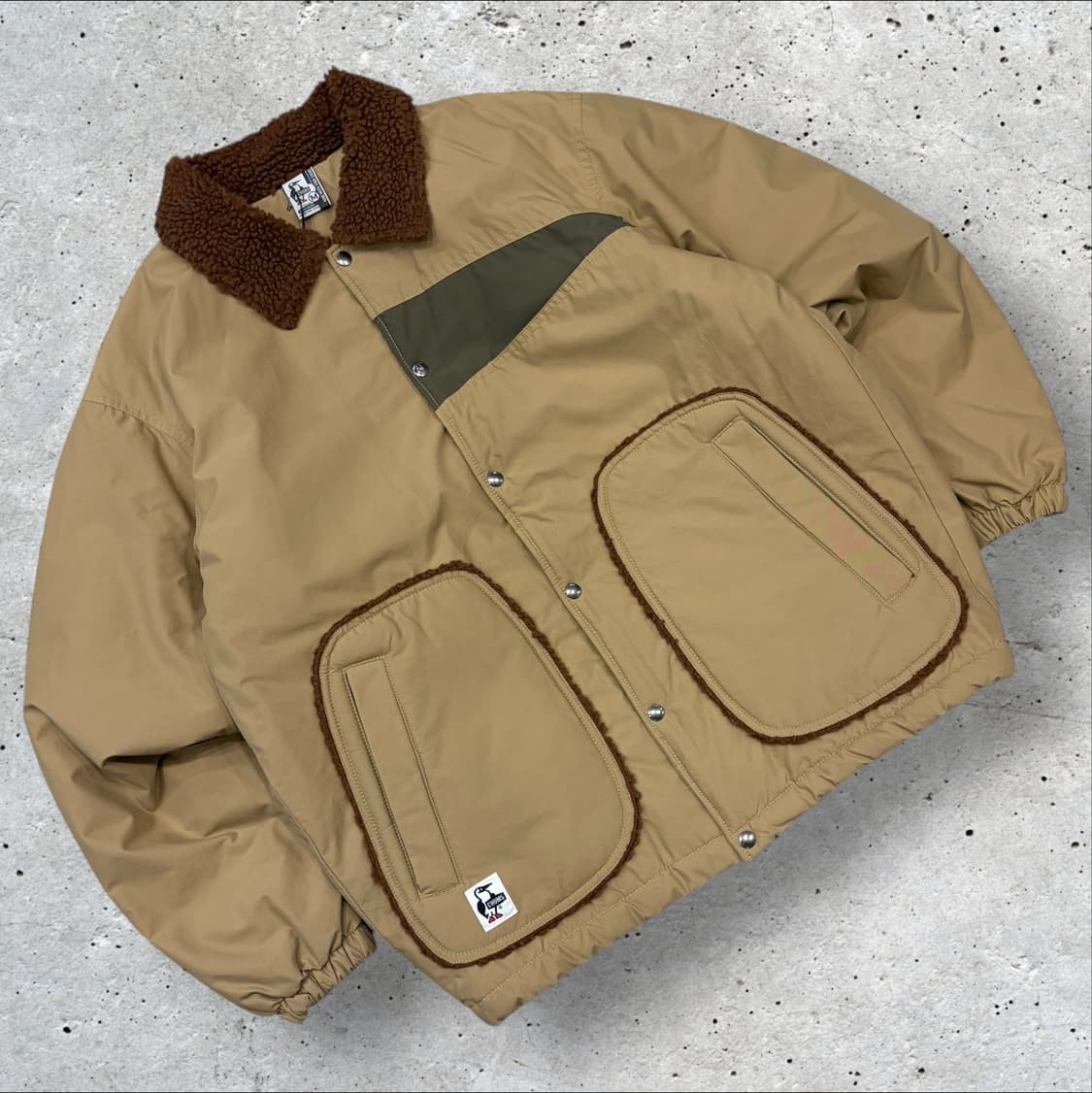 [M] CHUMS 첨스 카키 브라운 뽀글이 기모안감 점퍼 자켓 C460 상품이미지1