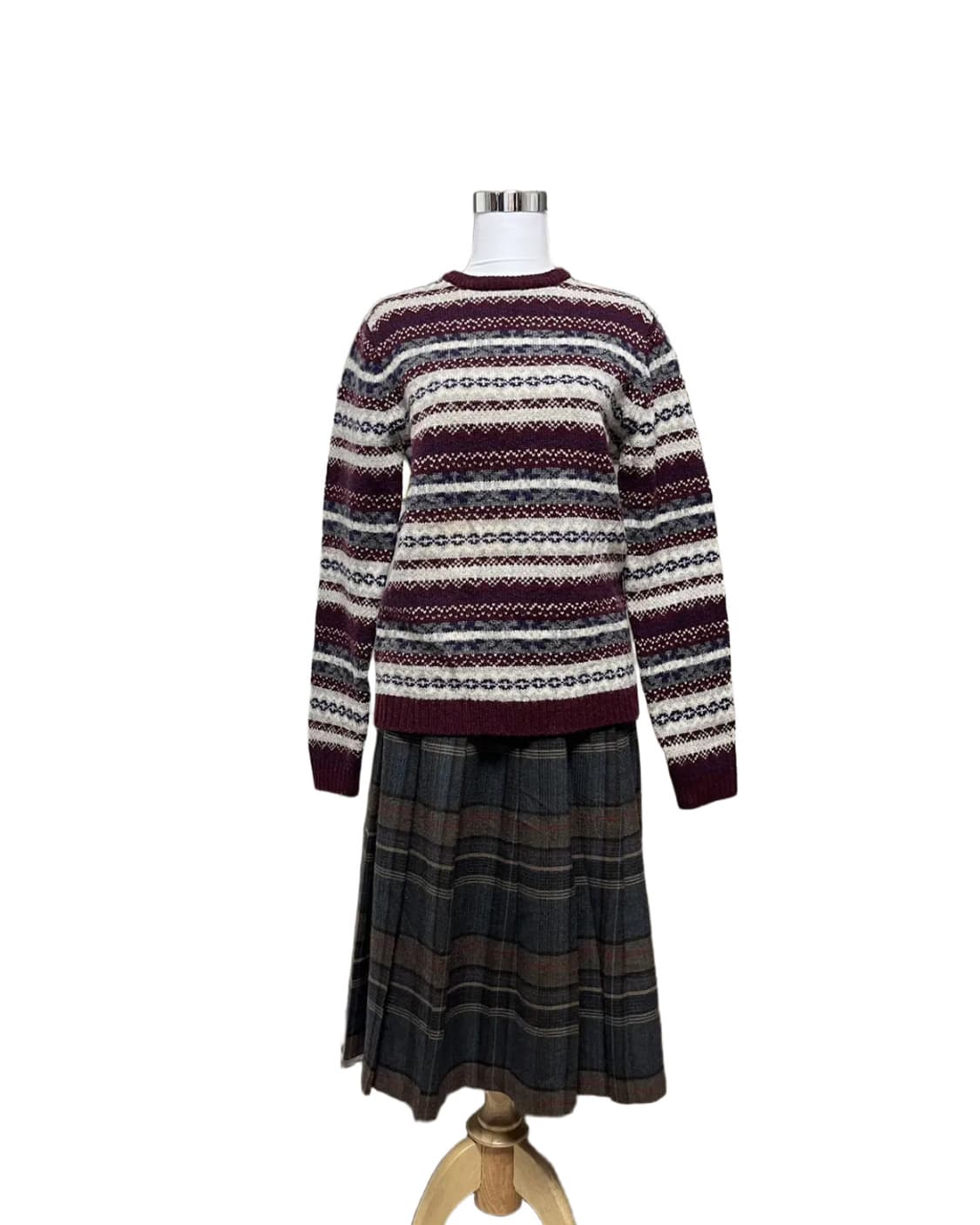 Check pleats skirt 상품이미지6