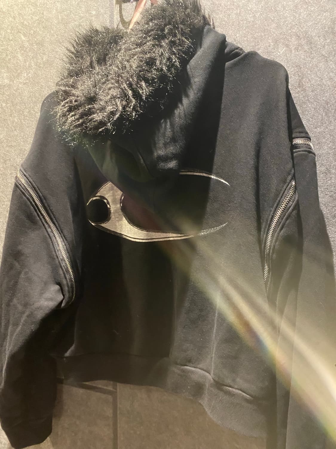 Cozyworldwide fur hood zipup crop blackM 상품이미지8