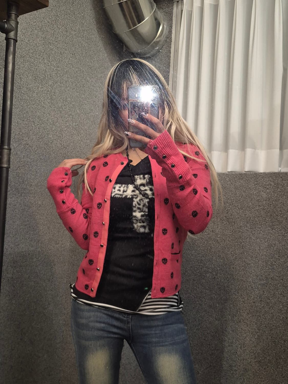 SYSTEM SKULL PATTERN CARDIGAN  상품이미지1