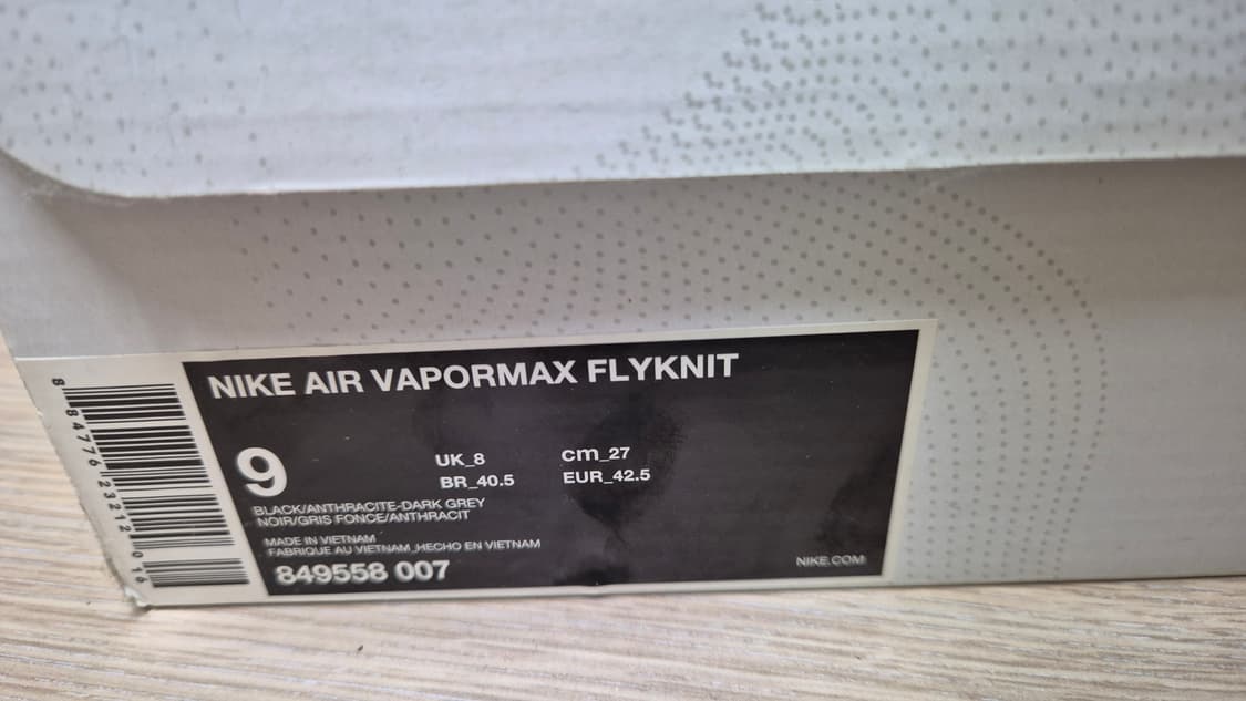 나이키 에어 베이퍼맥스 플라이니트 블랙 다크 그레이 상품이미지2