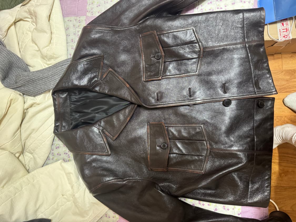 렉토 Recto 밀리터리 레더 자켓 M 상품이미지2