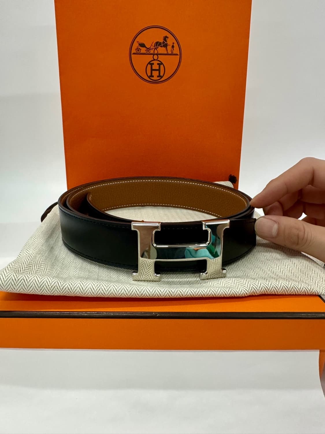 [풀구성]에르메스 H 벨트 버클 리버시블 레더 스트랩 32mm 상품이미지6