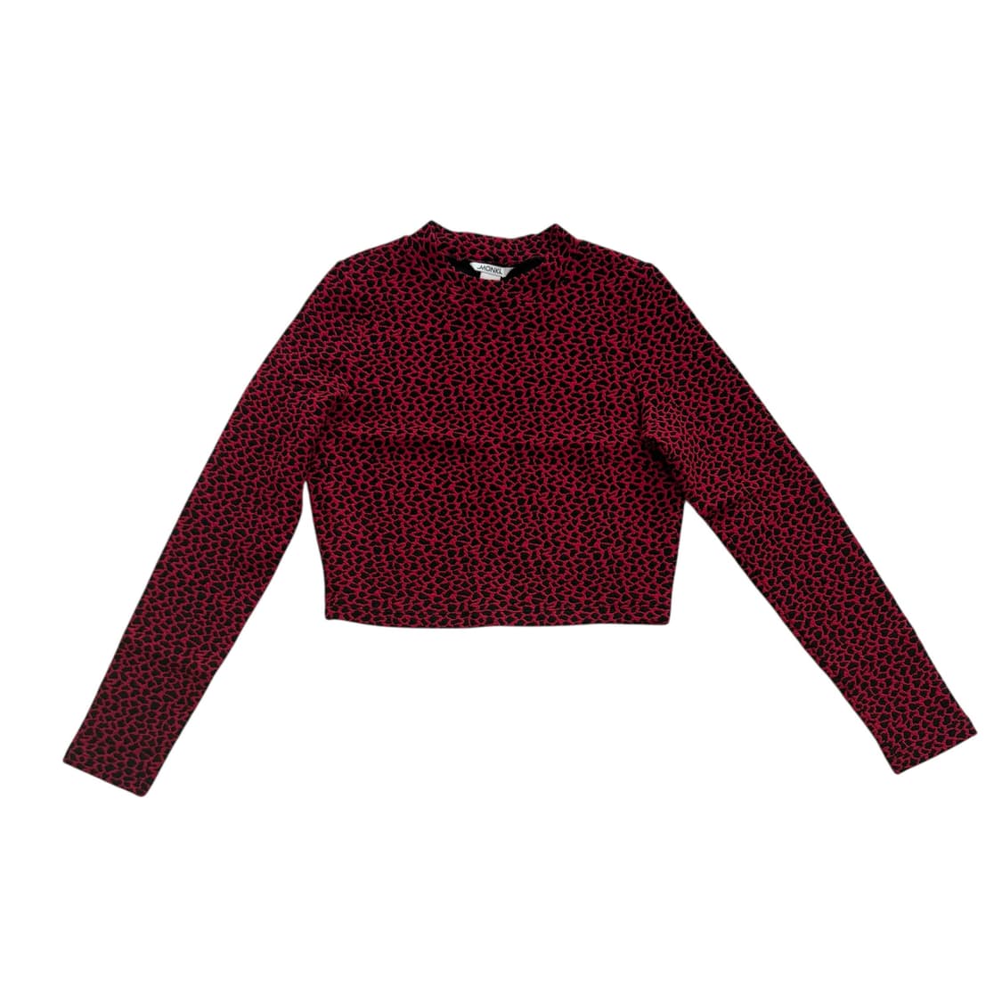 monki 패턴 크롭 기모티 상품이미지1