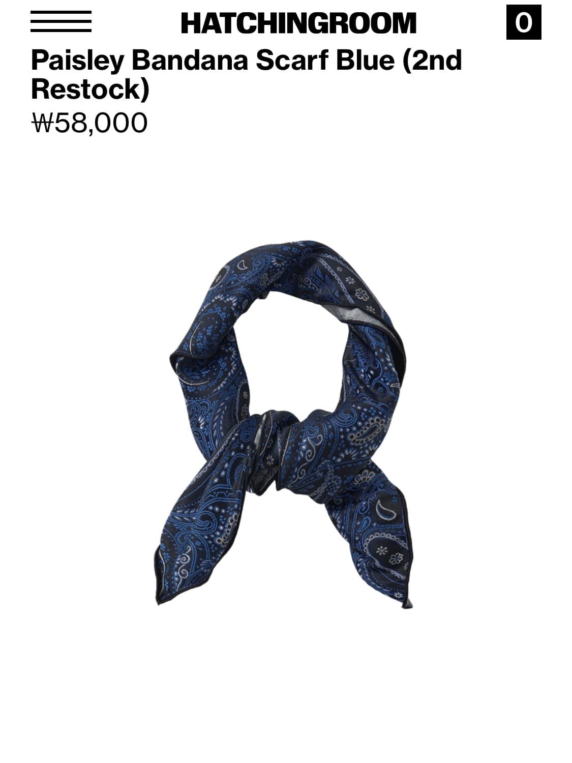 해칭룸 페이즐리 반다나 스카프 블루 상품이미지3