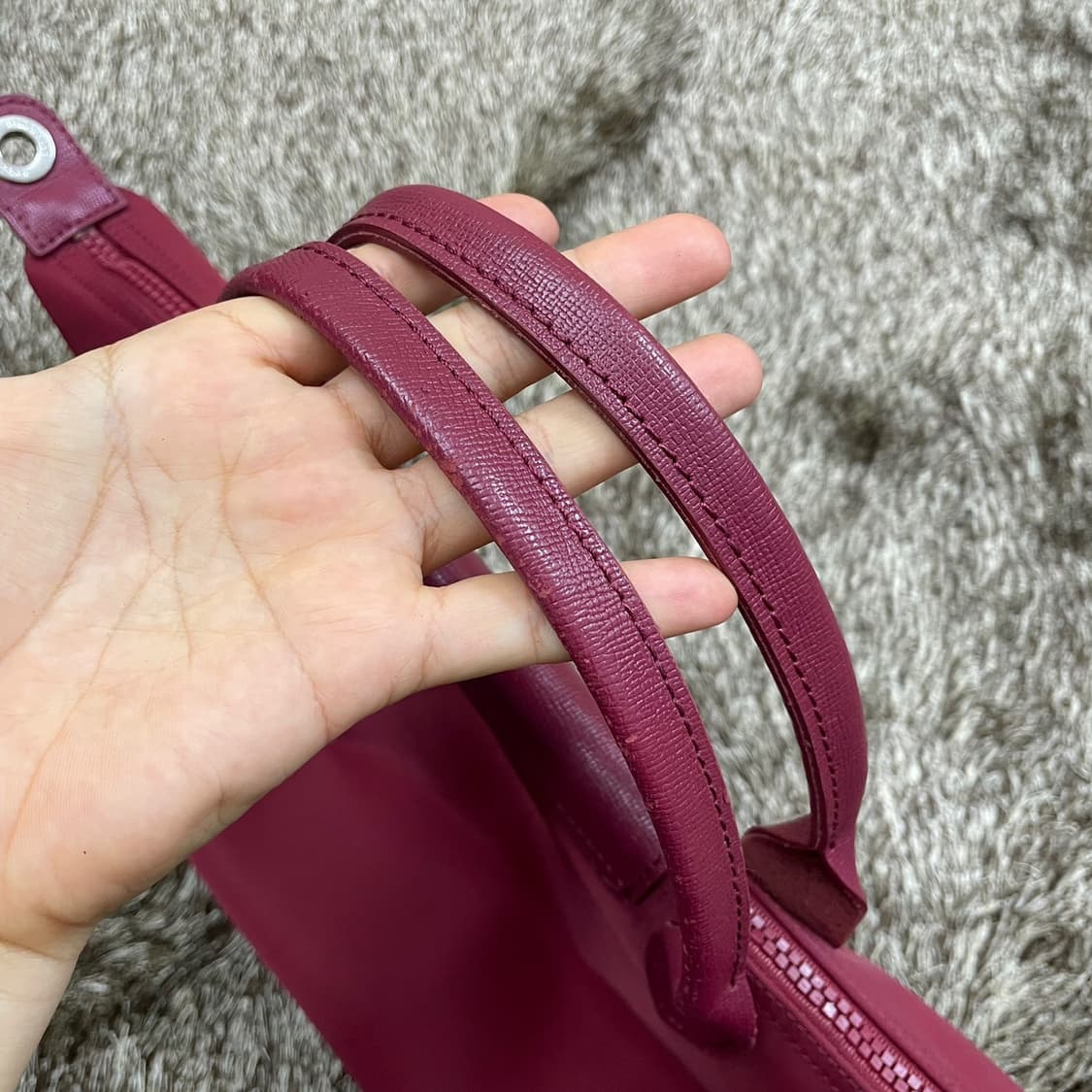 롱샴 Longchamp 르 플리아쥬 네오 버건디 토트백 M  상품이미지9