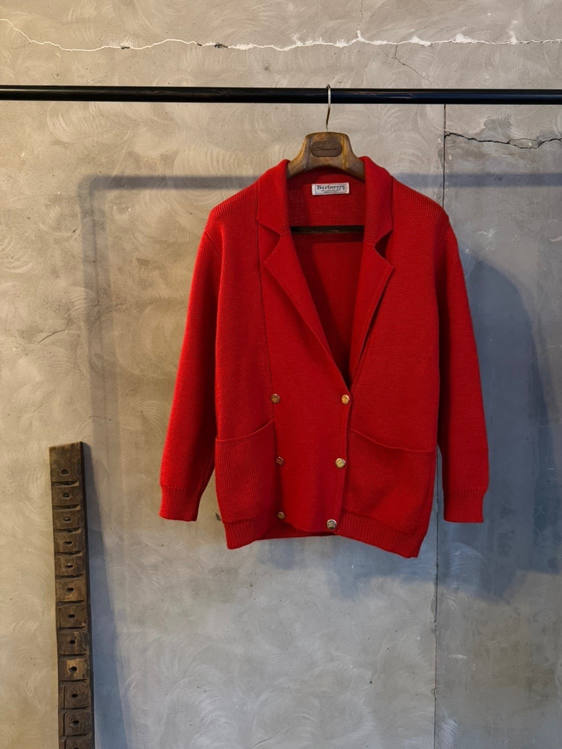 80s 버버리 이태리 메이드 금장 가디건 66~77 상품이미지6