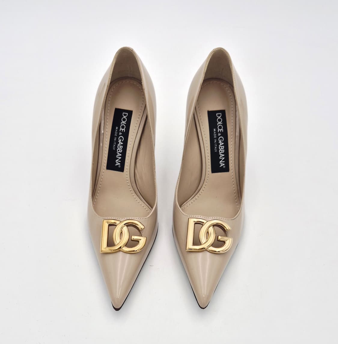 돌체앤가바나 DG 로고 페이던트 펌프스 힐 35.5 베이지 상품이미지2