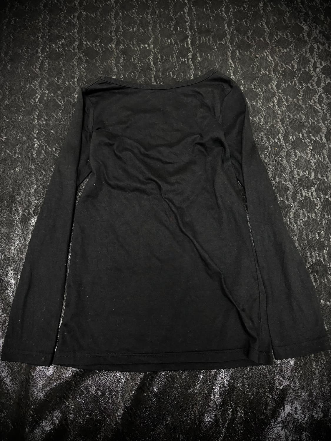 “Vintage”Y2K Print Black Slim Fit Sleeve 상품이미지5