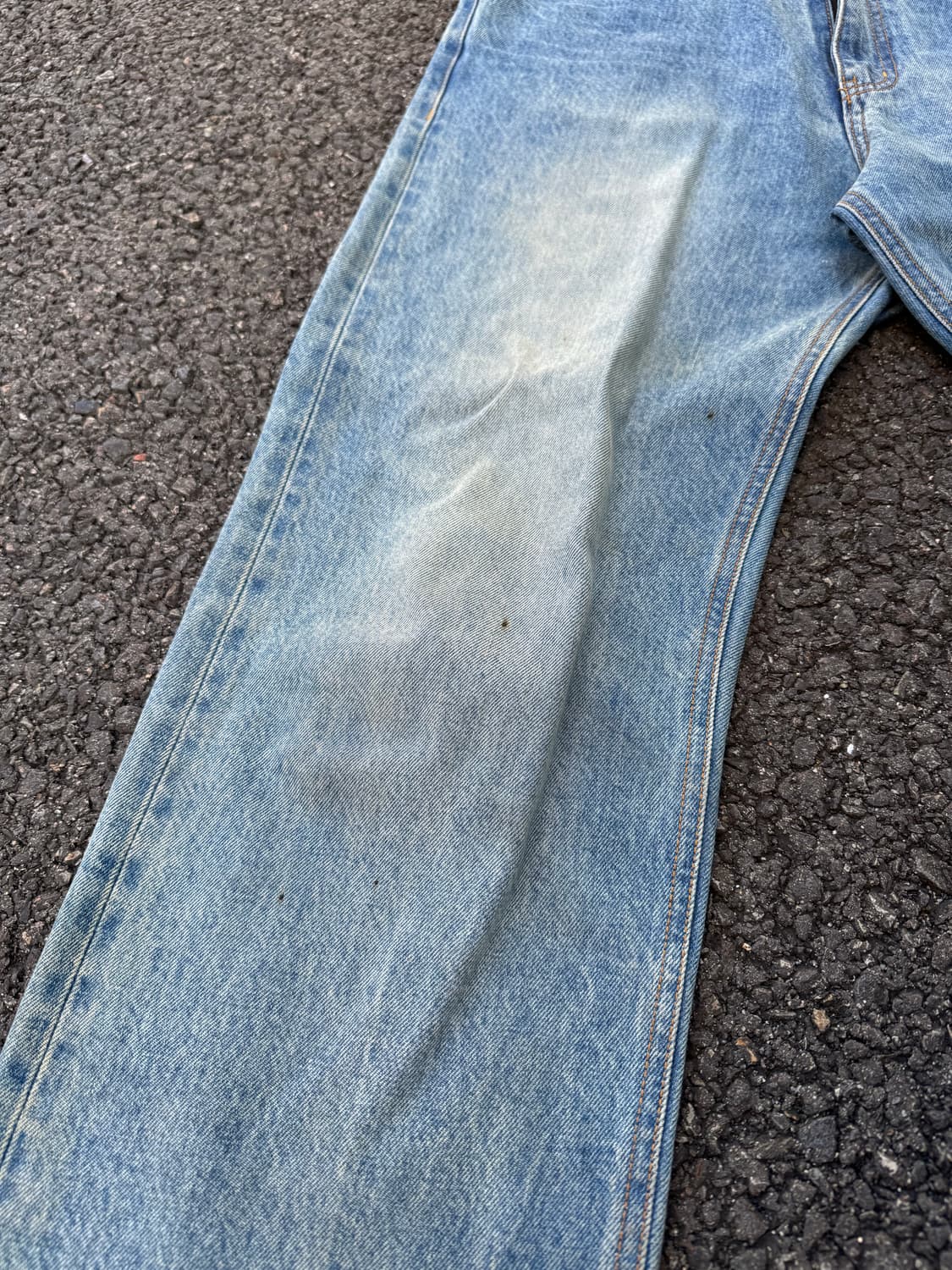 프리즘 웍스 셀비지 밑단 컷팅 데님팬츠 상품이미지4