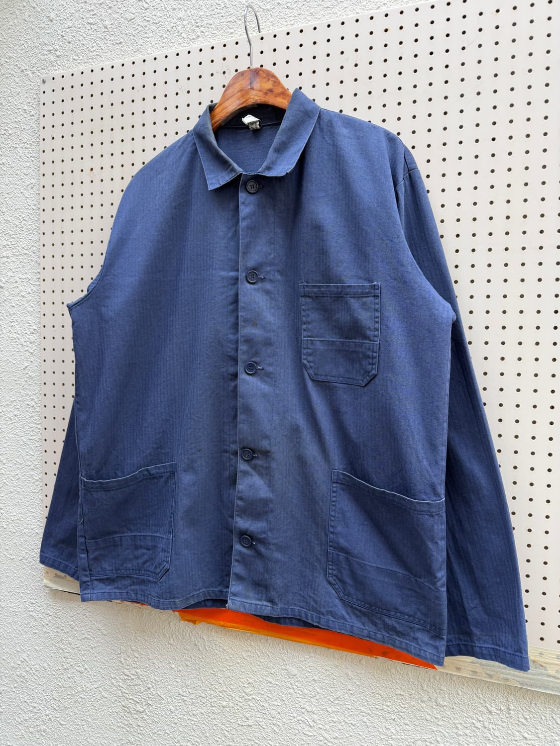 WASHED BLUE OLD VINTAGE HBT 헤링본 프렌치워크자켓 상품이미지4