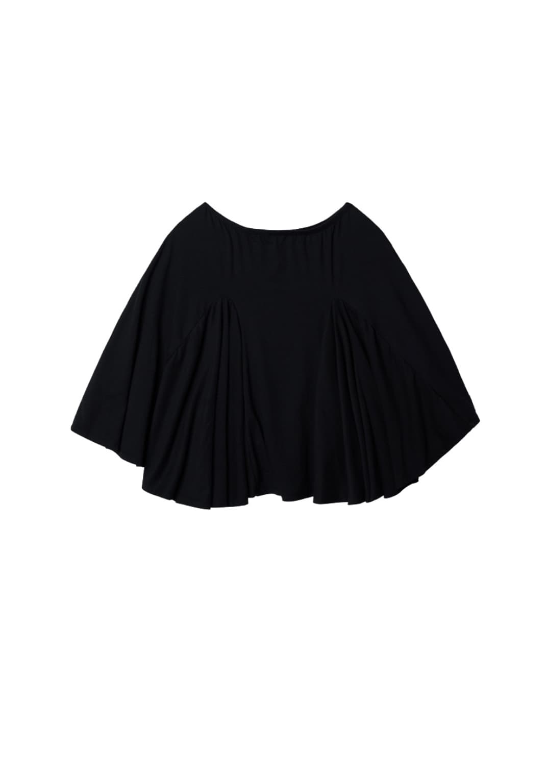 파이시스 - 플레어 패널 미디스커트 - 블랙 상품이미지4