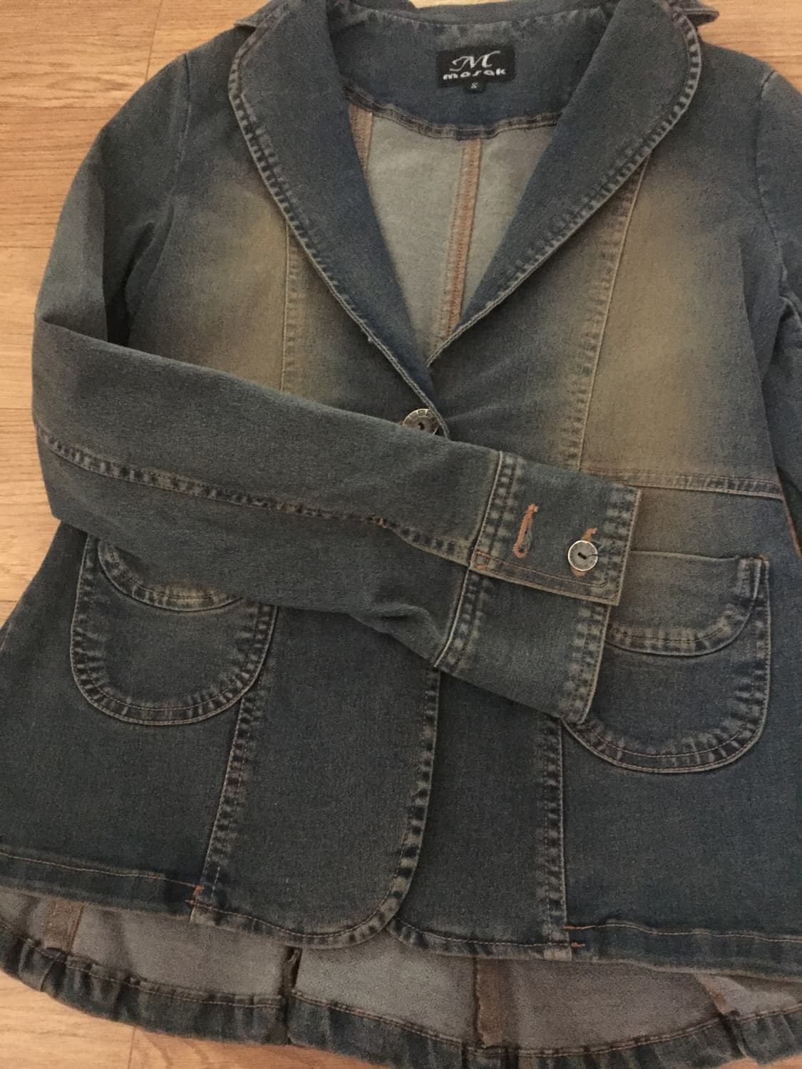 빈티지 워싱 y2k 프릴 청자켓 상품이미지4