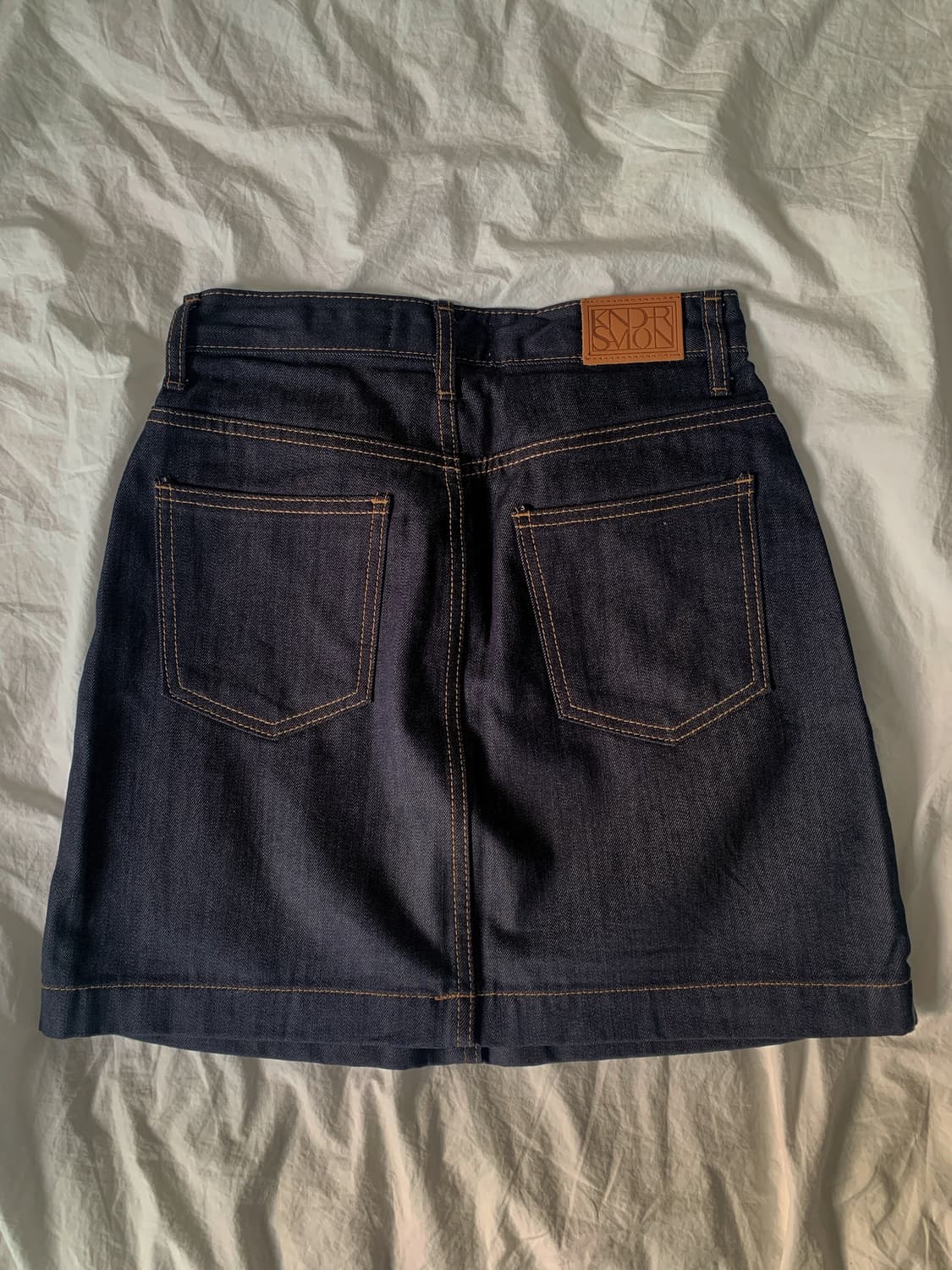 킨더살몬 트리플 스티치 데님 스커트 셀비지 (M) 상품이미지3