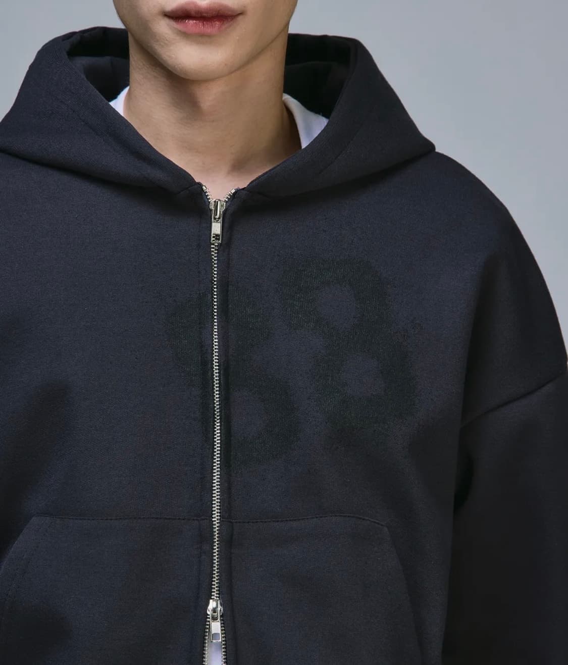 스켈리웩 88크롭 후드집업 차콜 판매합니다 상품이미지2