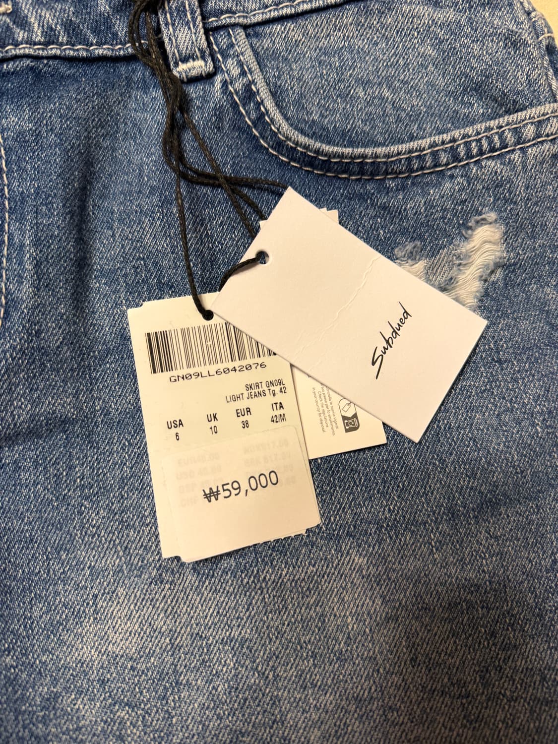 섭듀드 subdued 데님 미니 스커트 m (택O) 상품이미지3