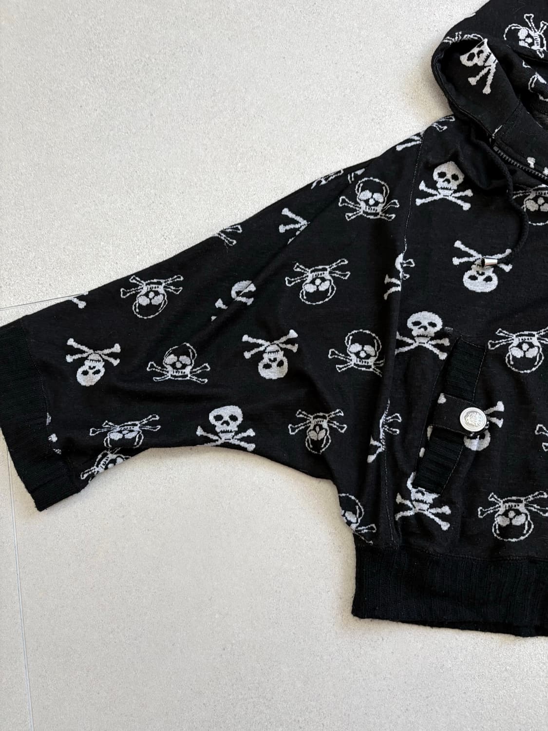 스컬 오버핏 후드집업 상품이미지4