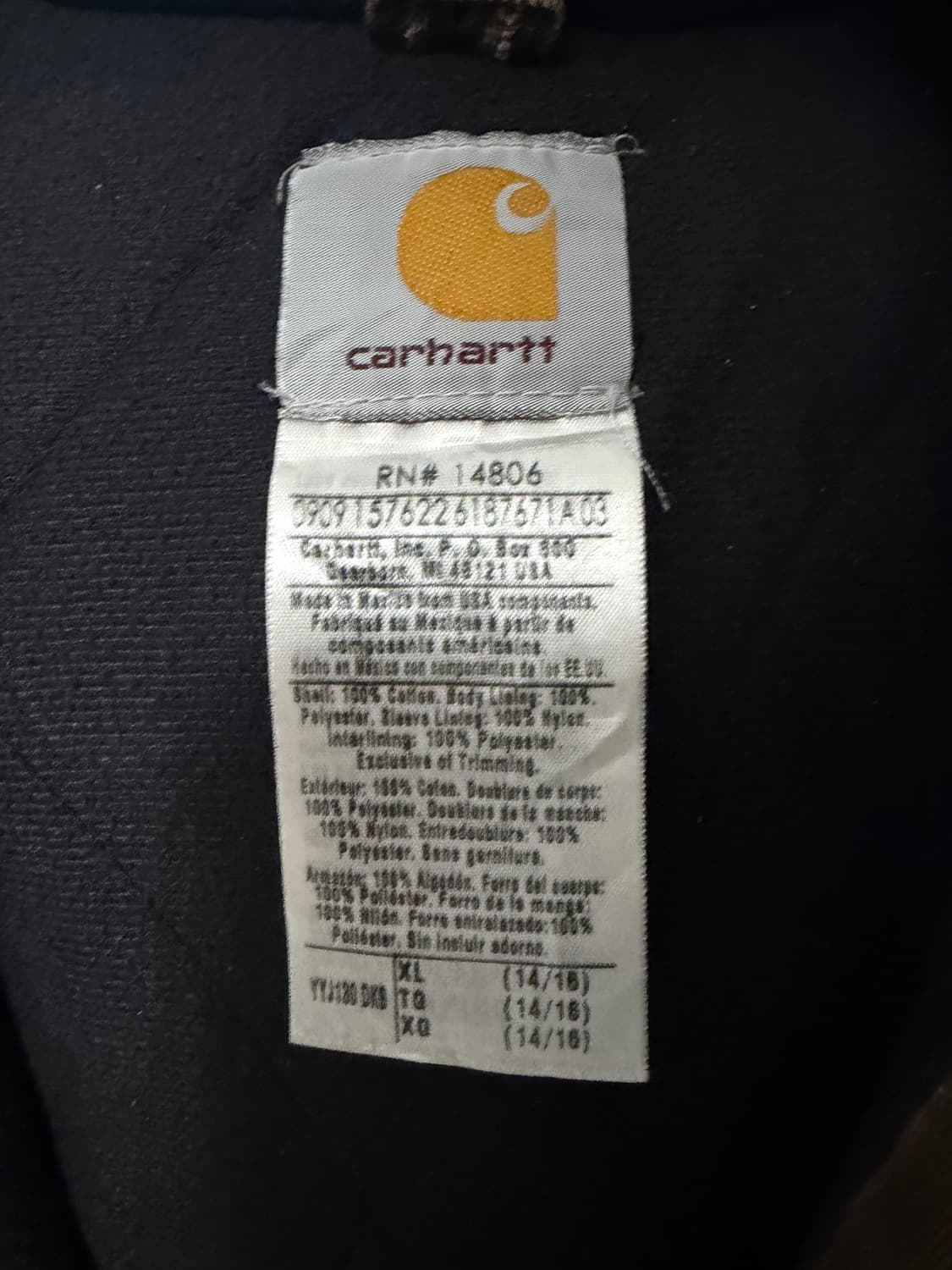 칼하트 빈티지 액티브 자켓 00‘s j130 다크브라운 상품이미지3