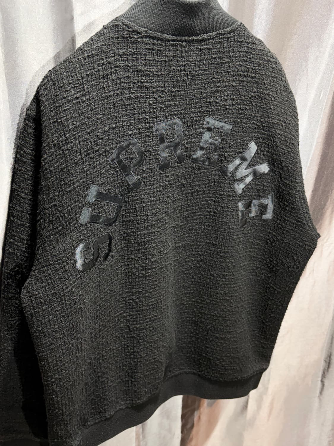 L SUPREME 슈프림 아치로고 헤어리 부클 블랙 블루종 상품이미지5