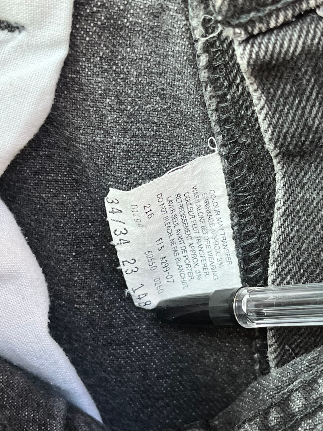 Levis 550 흑청 데님팬츠 컷팅진 W34 상품이미지8