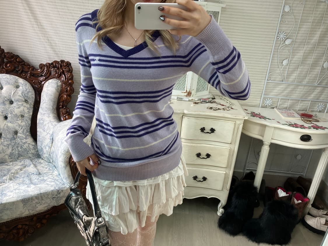 Burberry Blue Label purple stripe knit 상품이미지3