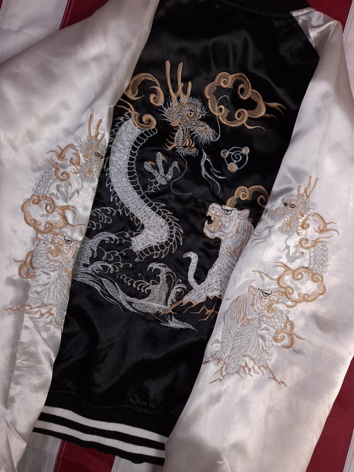 오리지날 일심여경 백호 드래곤 자수 스카잔 상품이미지3