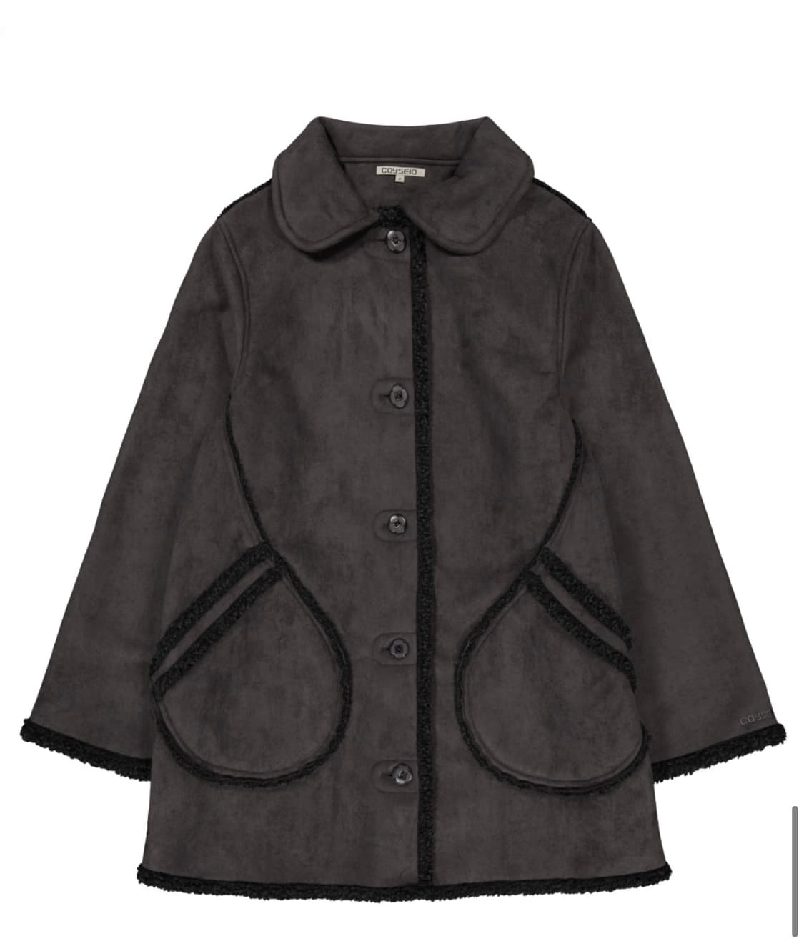 코이세이오 ROUND COLLAR SUEDE JACKET CHARCOAL 상품이미지2