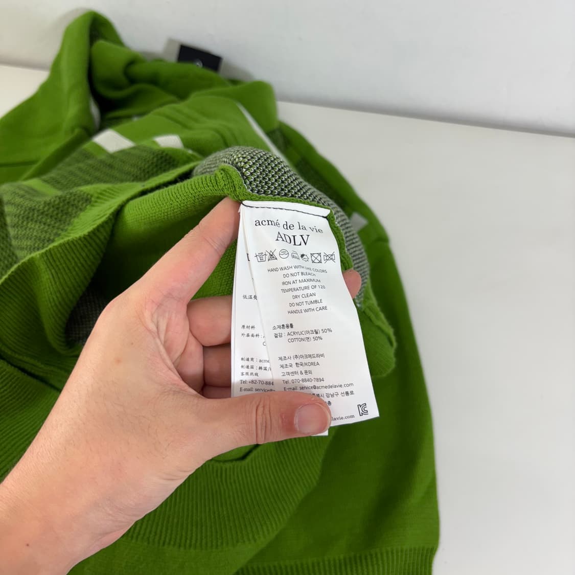 L-XL 2 아크매드라비 루즈오버핏 레터링 카라넥 니트자켓 상품이미지5
