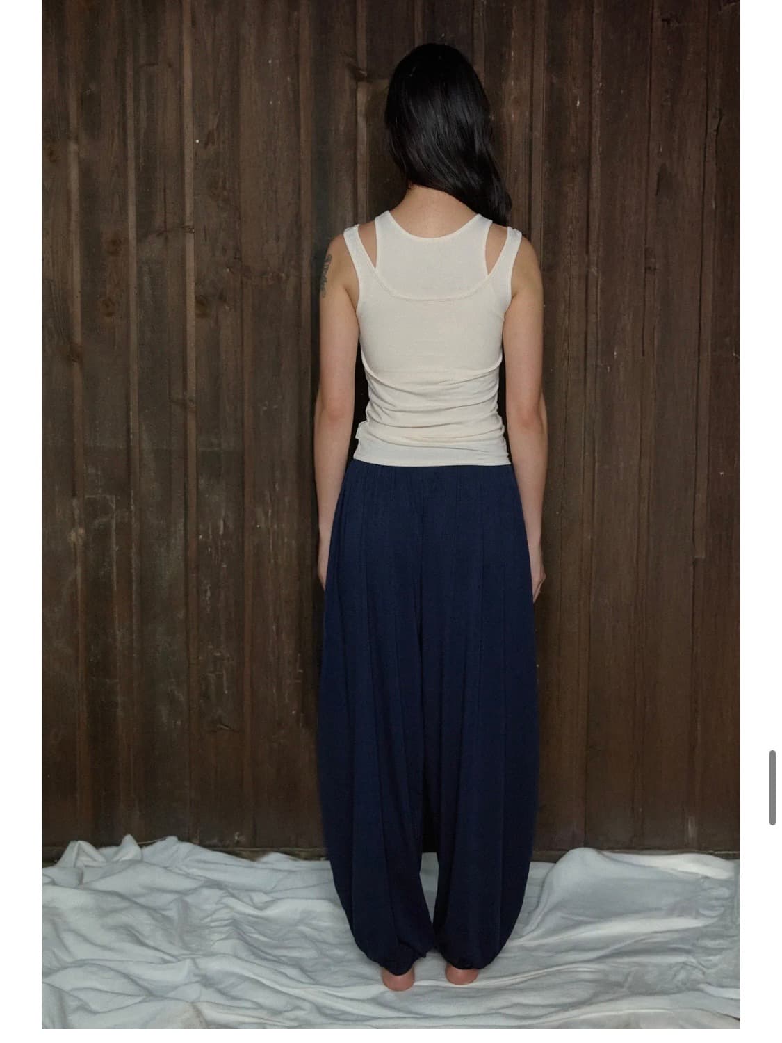 무브웜 웨이브팬츠 deep navy S 상품이미지2
