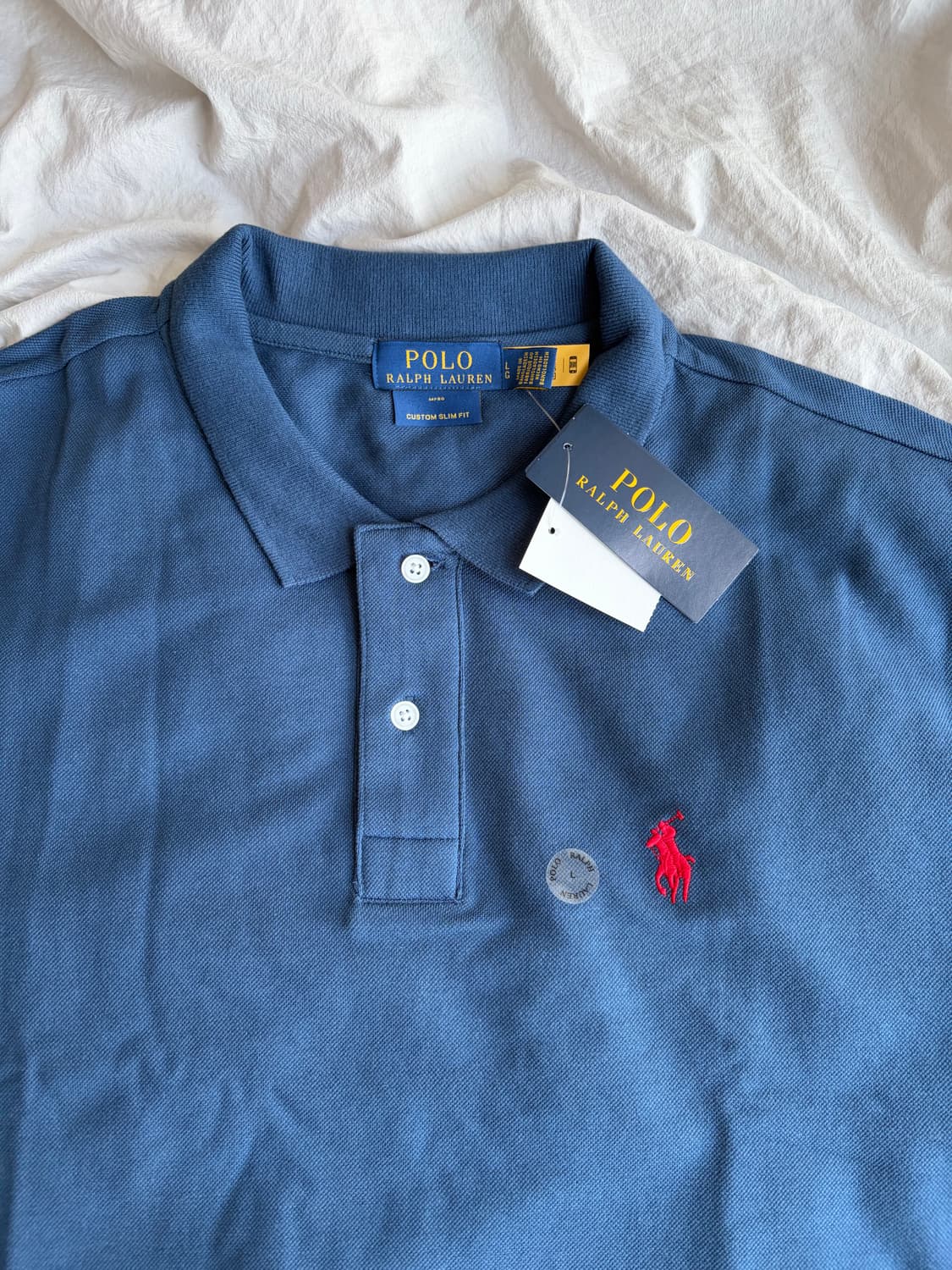 폴로랄프로렌 / 커스텀 슬림핏 pk티셔츠 블루 / L 상품이미지3