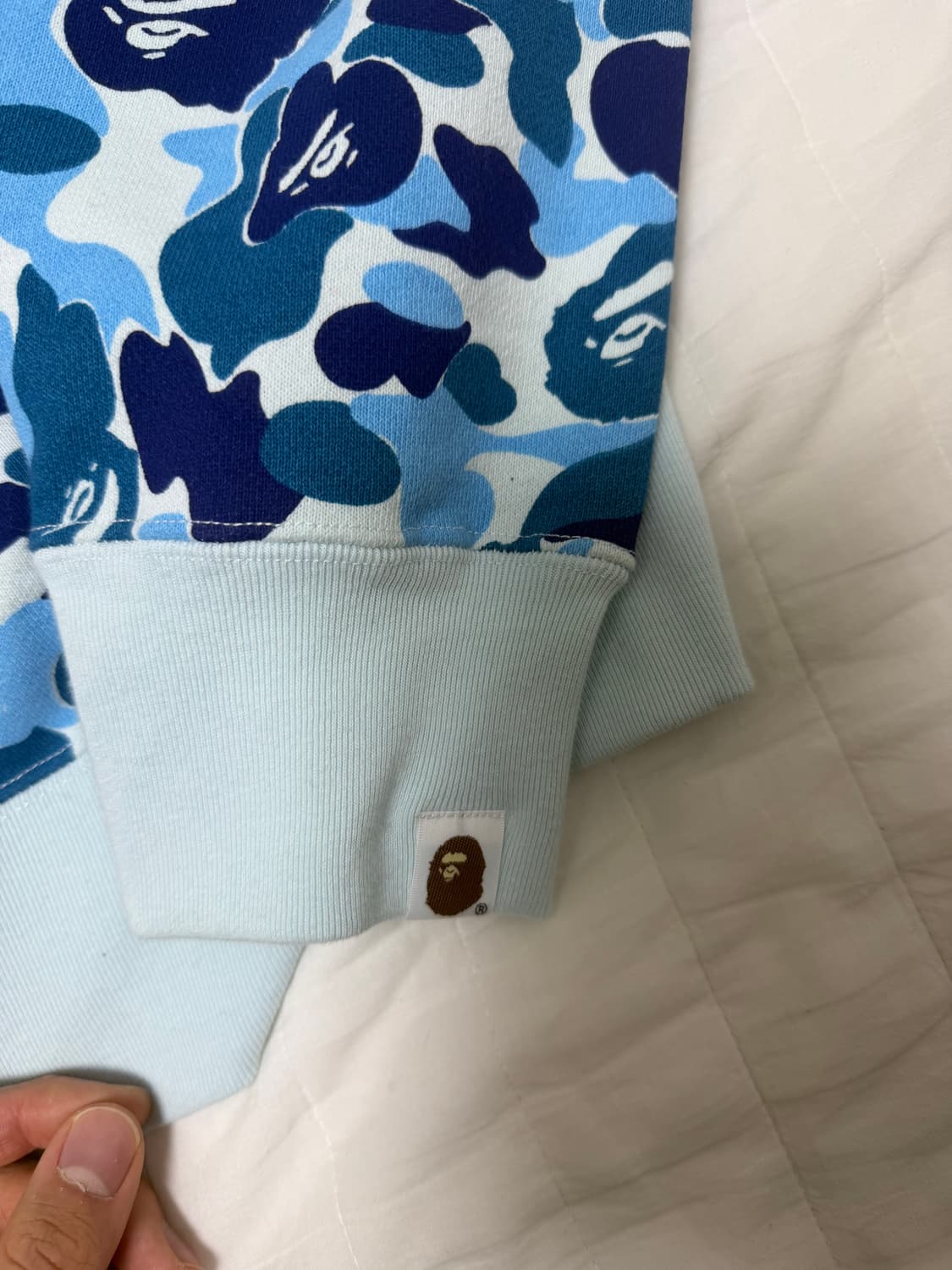 (급처)베이프 ABC 카모 샤크 풀 집 후드 블루 상품이미지6