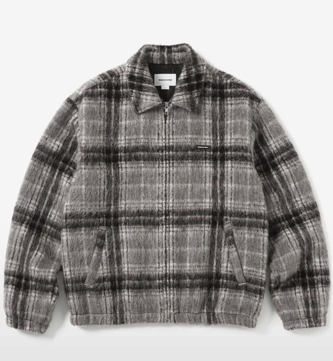 디스이즈네버댓 Brushed Check Zip Jacket Black 상품이미지1