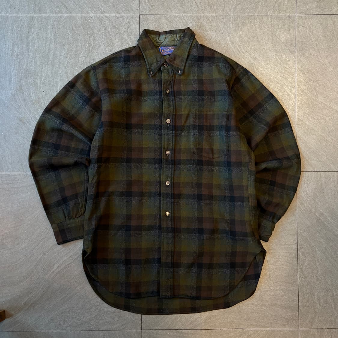80년대 미국 생산 펜들턴 체크 울 셔츠 상품이미지1