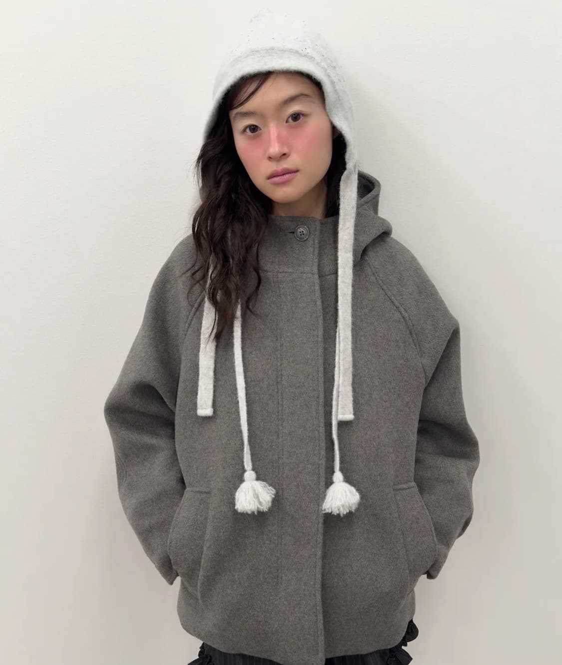 타입서비스 하프코트 Hooded Half Coat [Gray] 상품이미지1