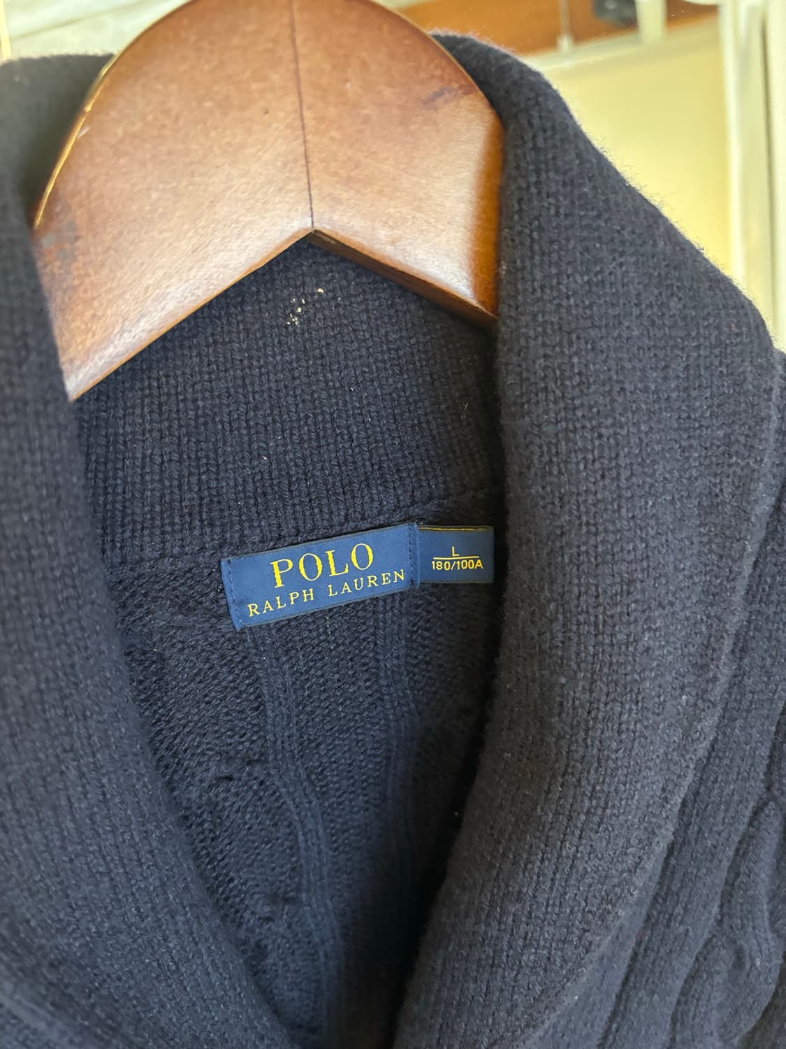 폴로 랄프로렌 숄카라 네이비 꽈배기 가디건 상품이미지3