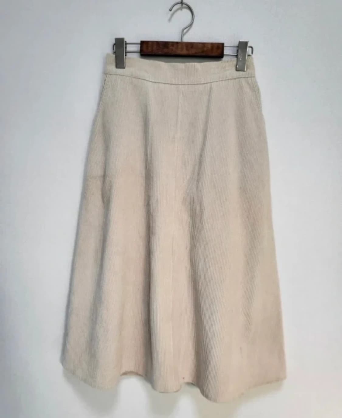 코듀로이 밴딩 롱 스커트&밴딩 니트 스커트(크림) F 상품이미지1