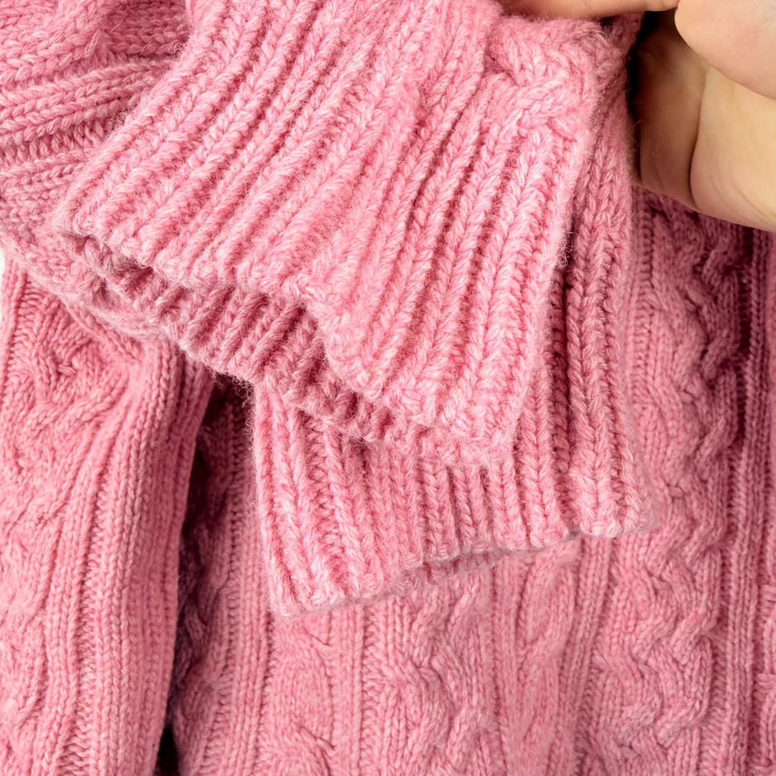 (F) 스튜디오톰보이 울 케이블 꽈배기 니트 핑크 상품이미지3