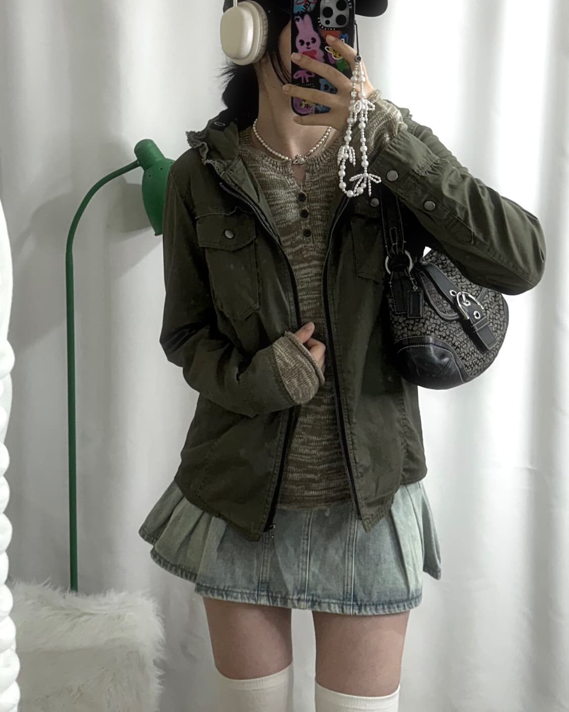 카키 투 포켓 후드 집업 자켓 상품이미지2
